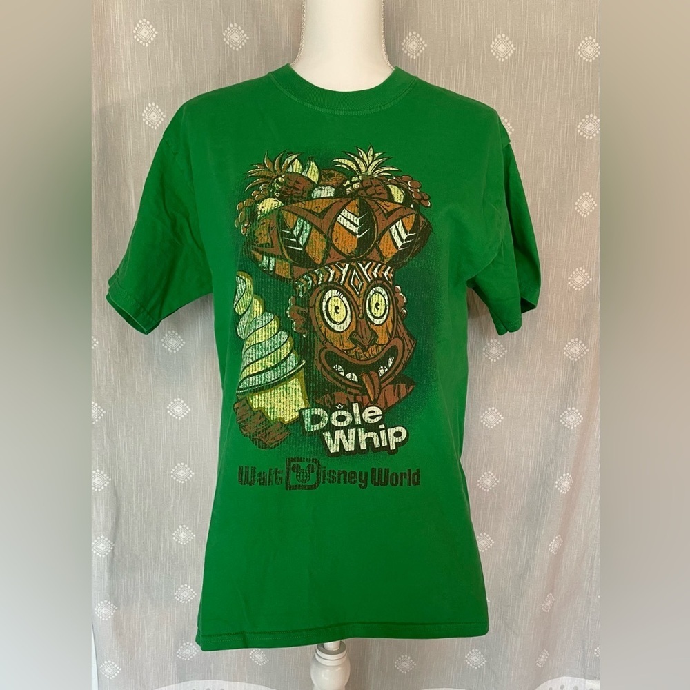 Vintage Disney World Dole Green Whip Tiki Sam Graphic Tee